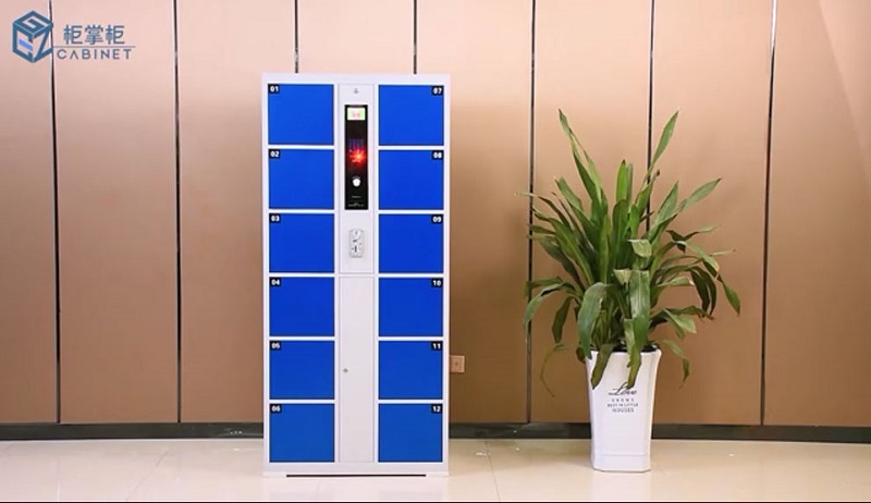 多功能红外扫码型智能储物柜操作,投币式收费型储物柜功能,，超市商超红外条码型存包柜