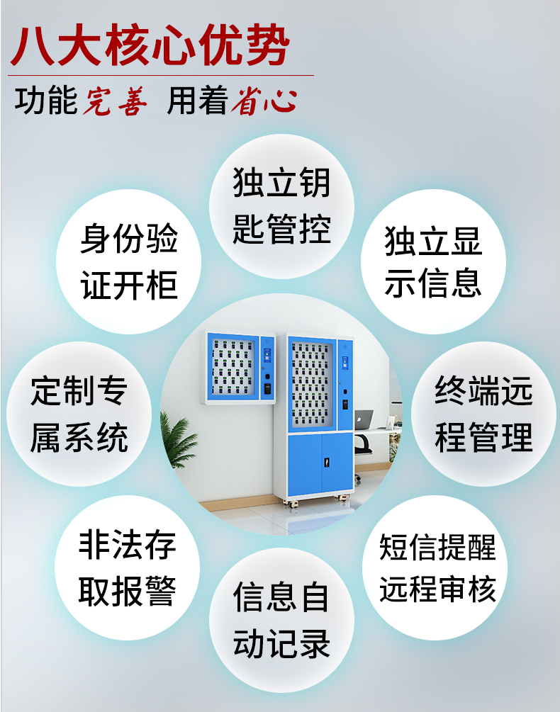 落地式钥匙共享柜,人脸密码指纹识别柜,壁挂智能钥匙自助柜